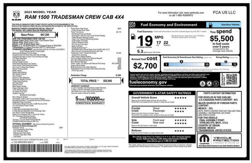 Bright White Clearcoat 2023 RAM 1500 Tradesman