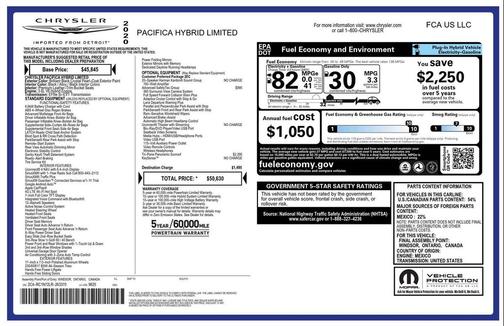 2020 Chrysler Pacifica Hybrid Limited