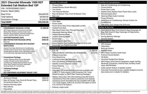 Black 2021 Chevrolet Silverado 1500 RST