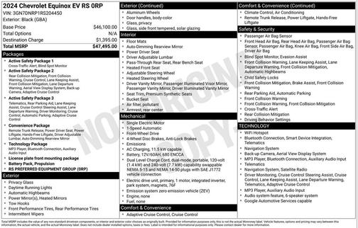 Black 2024 Chevrolet Equinox EV RS