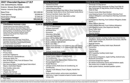 Mosaic Black Metallic 2027 Chevrolet Equinox 1LT