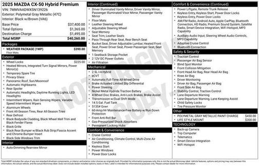 2025 Mazda CX-50 Hybrid Premium Package