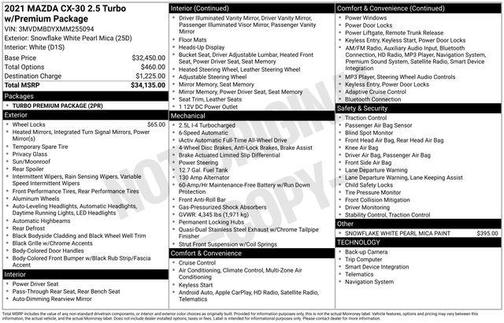 2021 Mazda CX-30 Premium Package
