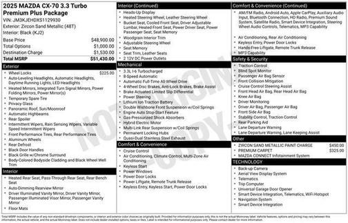 2025 Mazda CX-70 3.3 Turbo Premium Plus Package