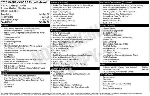 2025 Mazda CX-90 3.3 Turbo Preferred Package