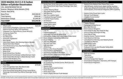 2025 Mazda CX-5 2.5 S Carbon Edition