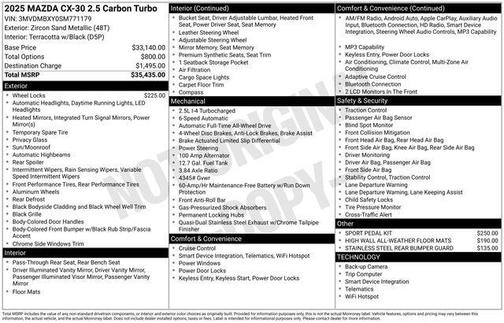 2025 Mazda CX-30 2.5 Carbon Turbo