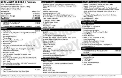 2025 Mazda CX-50 2.5 S Premium Package