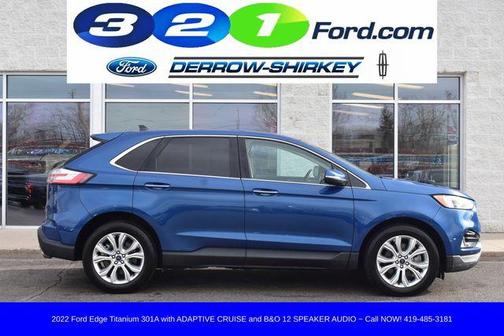 Atlas Blue Metallic 2022 Ford Edge Titanium