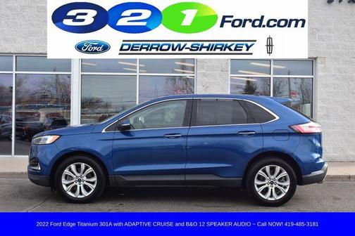 Atlas Blue Metallic 2022 Ford Edge Titanium