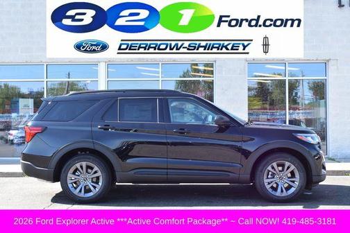 Agate Black Metallic 2026 Ford Explorer Active