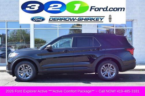 Agate Black Metallic 2026 Ford Explorer Active
