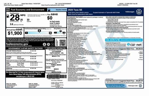 2025 Volkswagen Taos 1.5T SE