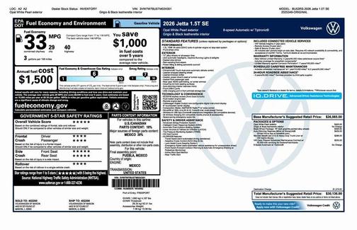 2026 Volkswagen Jetta 1.5T SE