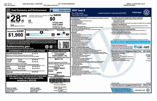 2025 Volkswagen Taos 1.5T S