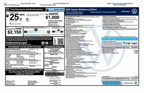 2024 Volkswagen Tiguan 2.0T Wolfsburg Edition
