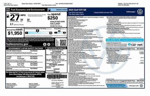 2025 Volkswagen Golf GTI 2.0T SE