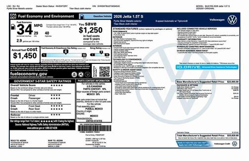 2026 Volkswagen Jetta 1.5T S