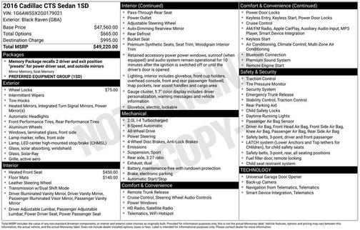 Black Raven 2016 Cadillac CTS 2.0L Turbo Standard