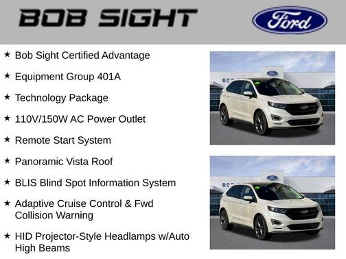 White Platinum Metallic Tri-Coat 2018 Ford Edge Sport