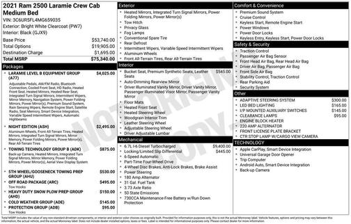 2021 RAM 2500 Laramie Crew Cab 4x4 6'4' Box