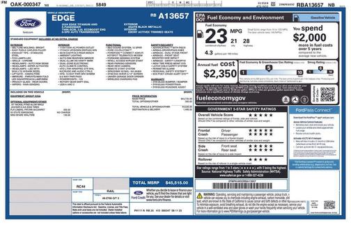 Agate Black Metallic 2024 Ford Edge Titanium
