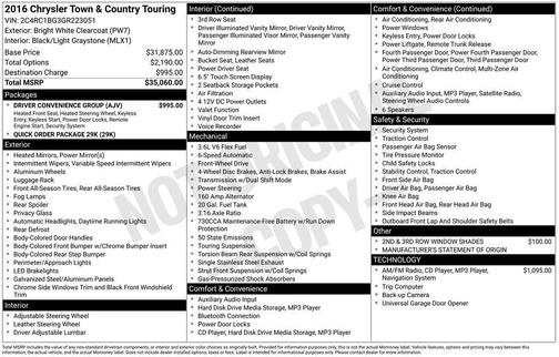2016 Chrysler Town & Country Touring