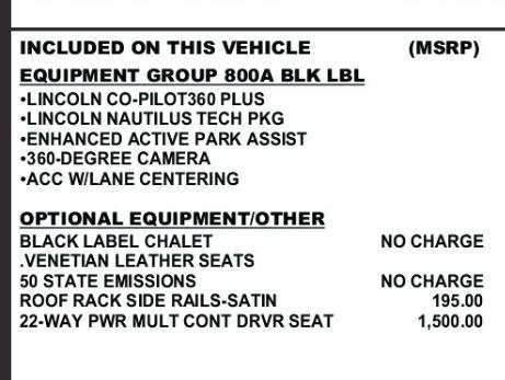 2020 Lincoln Nautilus Black Label