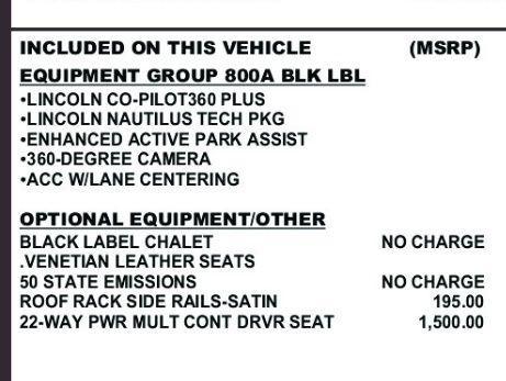 2020 Lincoln Nautilus Black Label