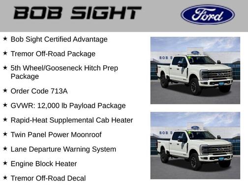 Star White Metallic Tri-Coat 2024 Ford F-350 Platinum