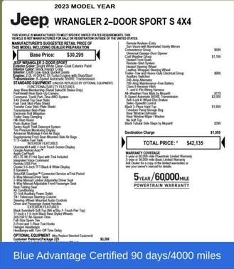 2023 Jeep Wrangler Sport S