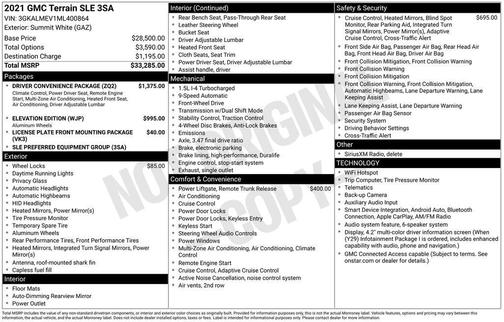 Summit White 2021 GMC Terrain SLE