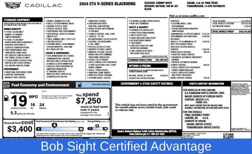 2024 Cadillac CT4-V V-Series Blackwing