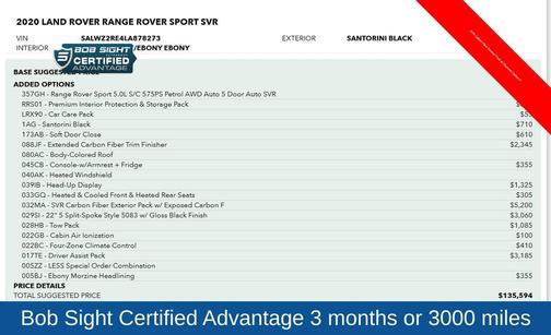 2020 Land Rover Range Rover Sport SVR