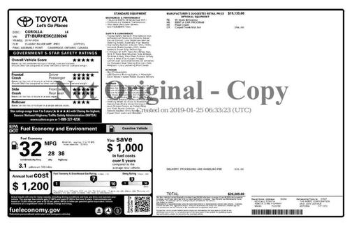 2019 Toyota Corolla LE