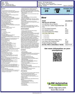 Brilliant Silver Metallic 2019 Nissan Maxima 3.5 SV