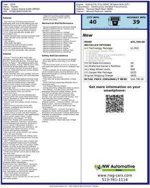 Parisian Night Pearl 2015 Toyota Avalon Hybrid Limited