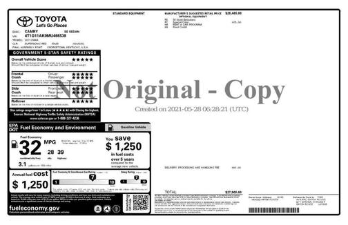 2021 Toyota Camry SE