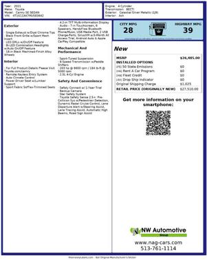 2021 Toyota Camry SE