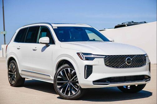 Crystal White Pearl 2026 Volvo XC90 Plug-In Hybrid Plus, T8 AWD, Electric/Gasoline, Bright, 7 Seats