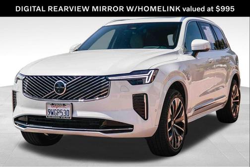 Crystal White Pearl 2026 Volvo XC90 Ultra, B6 AWD Gas (mild hybrid), Gasoline, Bright, 7 Seats