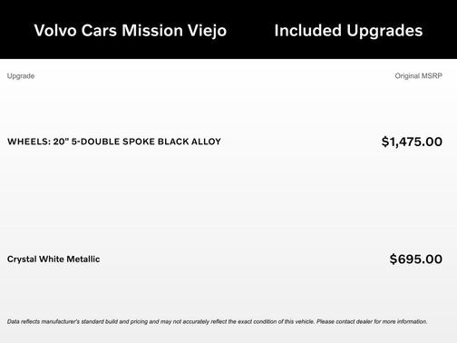 Crystal White Metallic 2023 Volvo XC40 B5 Plus Dark Theme