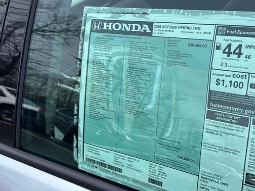 Solar Silver 2026 Honda Accord Hybrid Touring