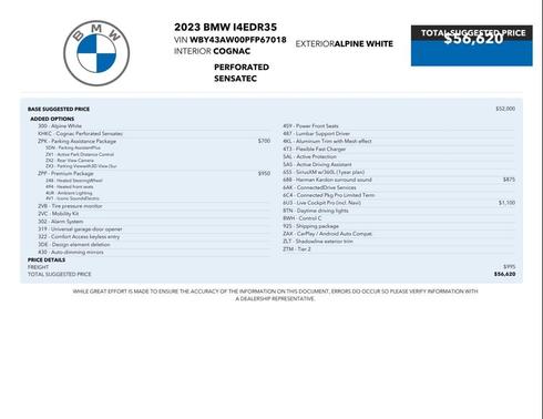 Alpine White 2023 BMW i4 Gran Coupe eDrive35