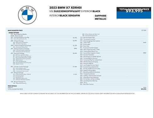 Black Sapphire Metallic 2023 BMW X7 xDrive40i