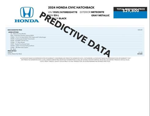 Meteorite Gray Metallic 2024 Honda Civic EX-L