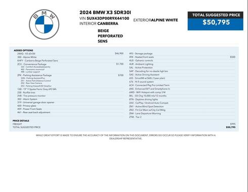 2024 BMW X3 sDrive30i