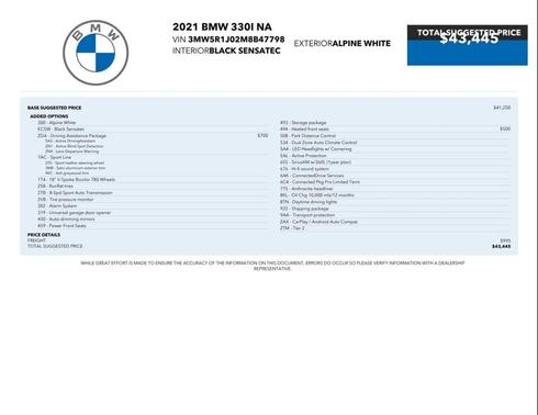 Alpine White 2021 BMW 330 330i