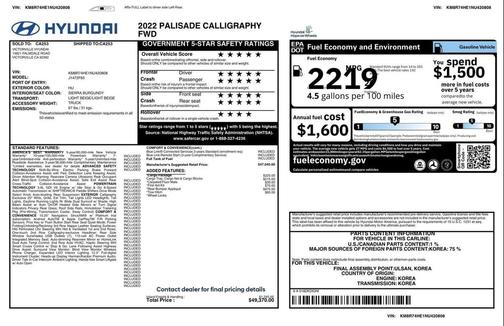 2022 Hyundai PALISADE Calligraphy