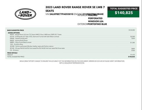 PORTOFINO BLUE 2023 Land Rover Range Rover P530 SE